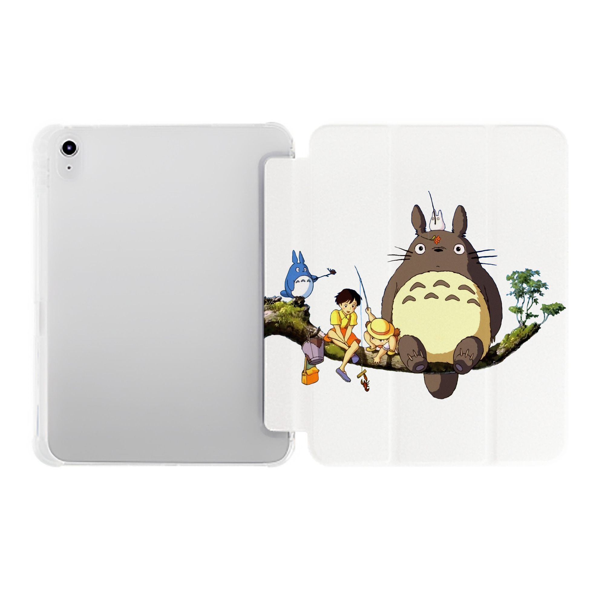 （画像用） となりのトトロ 草壁メイ 草壁サツキ My Neighbor Totoro Satsuki Kusakabe Mei Kusakabe IPad ケース ペン収納付き 三つ折りスタンド PUレザー×シリコン 対応機種9.5/10.5/10.9インチ